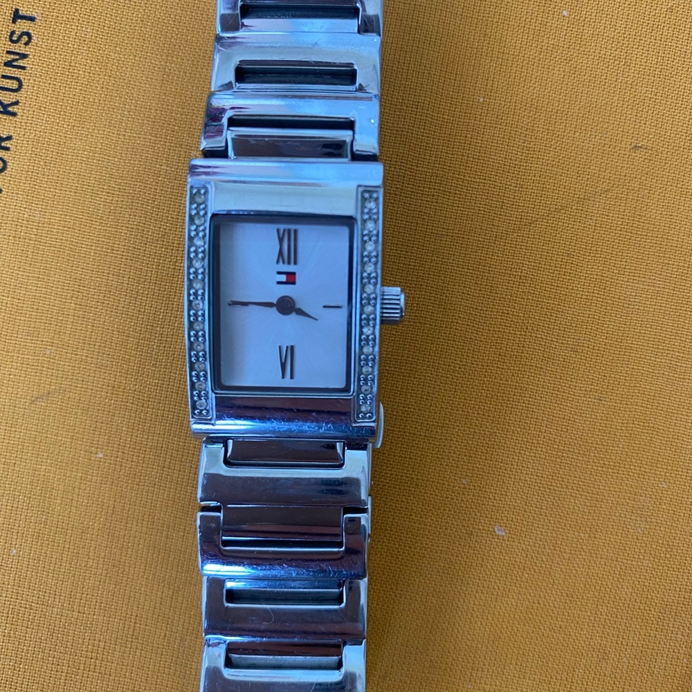 Tommy Hilfiger Silver Bracelet Watch with White Face